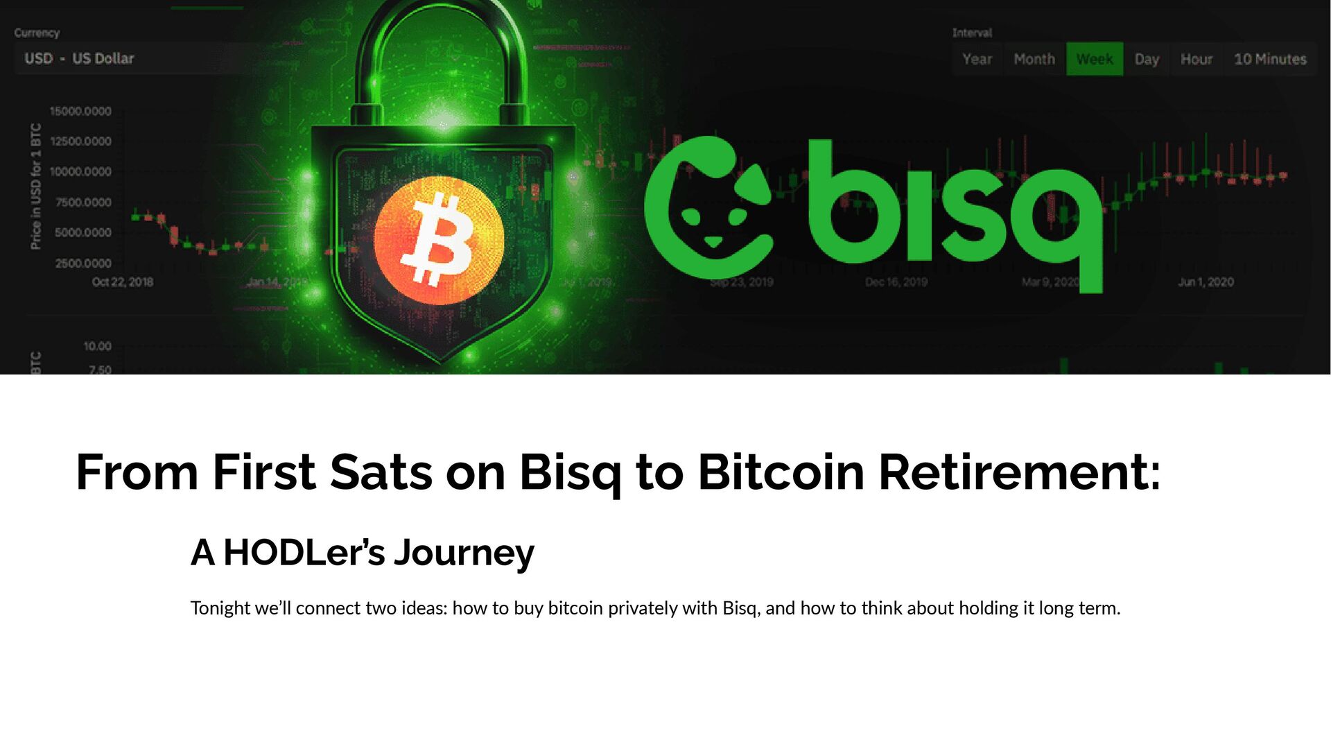 Slide 1 of 18 from 'Bisq To Bitcoin Retirement 2025 10 10' (2025-10-10)