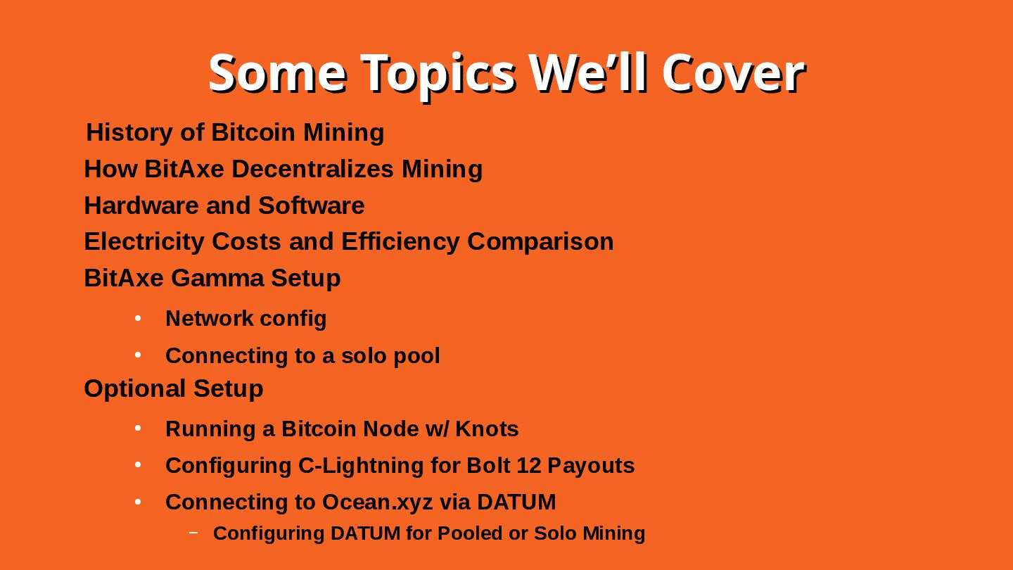 Slide 2 of 26 from 'Decentralized Home Mining w/ Bitaxe' (2025-04-01)