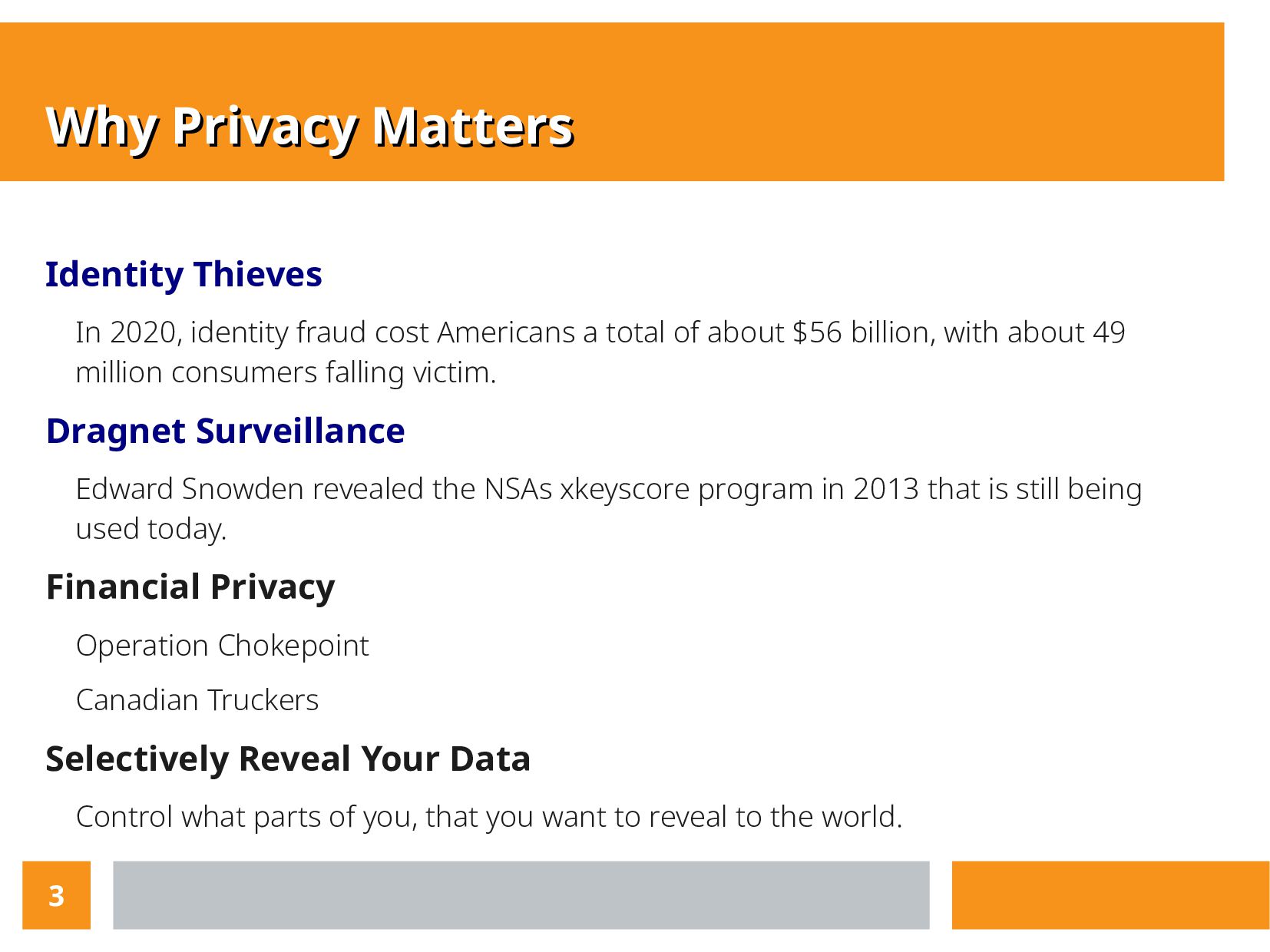 Slide 3 of 7 from 'Why Privacy Matters — Meetup' (2022-08-11)