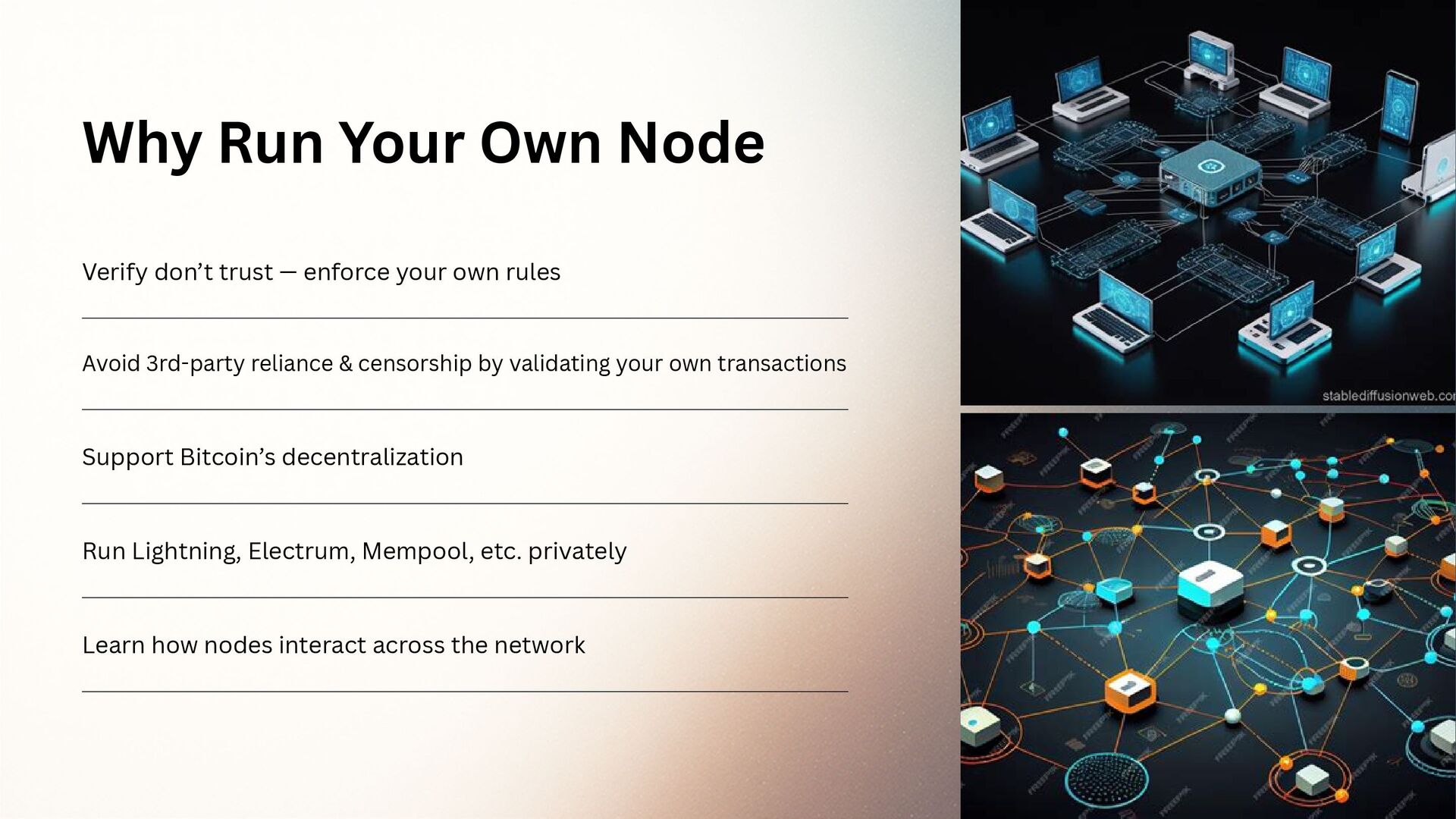 Slide 3 of 17 from 'Node Builder Workshop – Build a Start9OS Bitcoin Node' (2025-11-13)