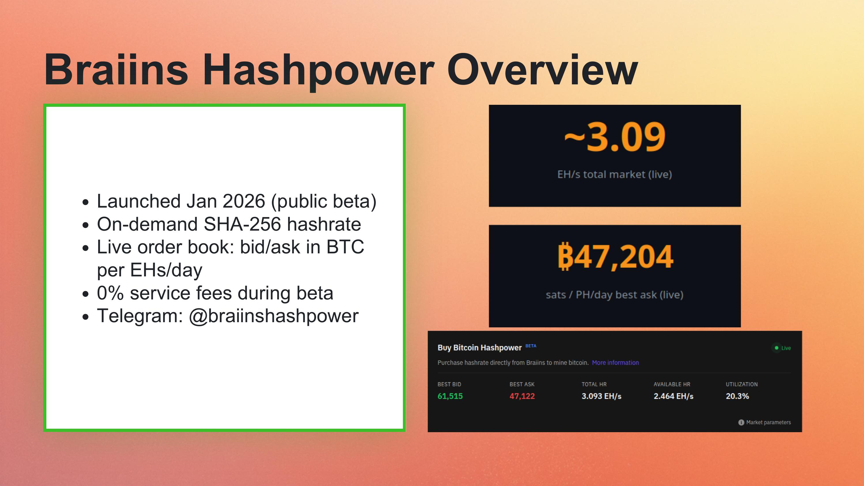 Slide 5 of 18 from 'Mining Like The Big Players' (2026-05-14, RRBTC). Part of a presentation covering: mining, hashrate-marketplace, braiins, datum, stratum-v2, automation.
