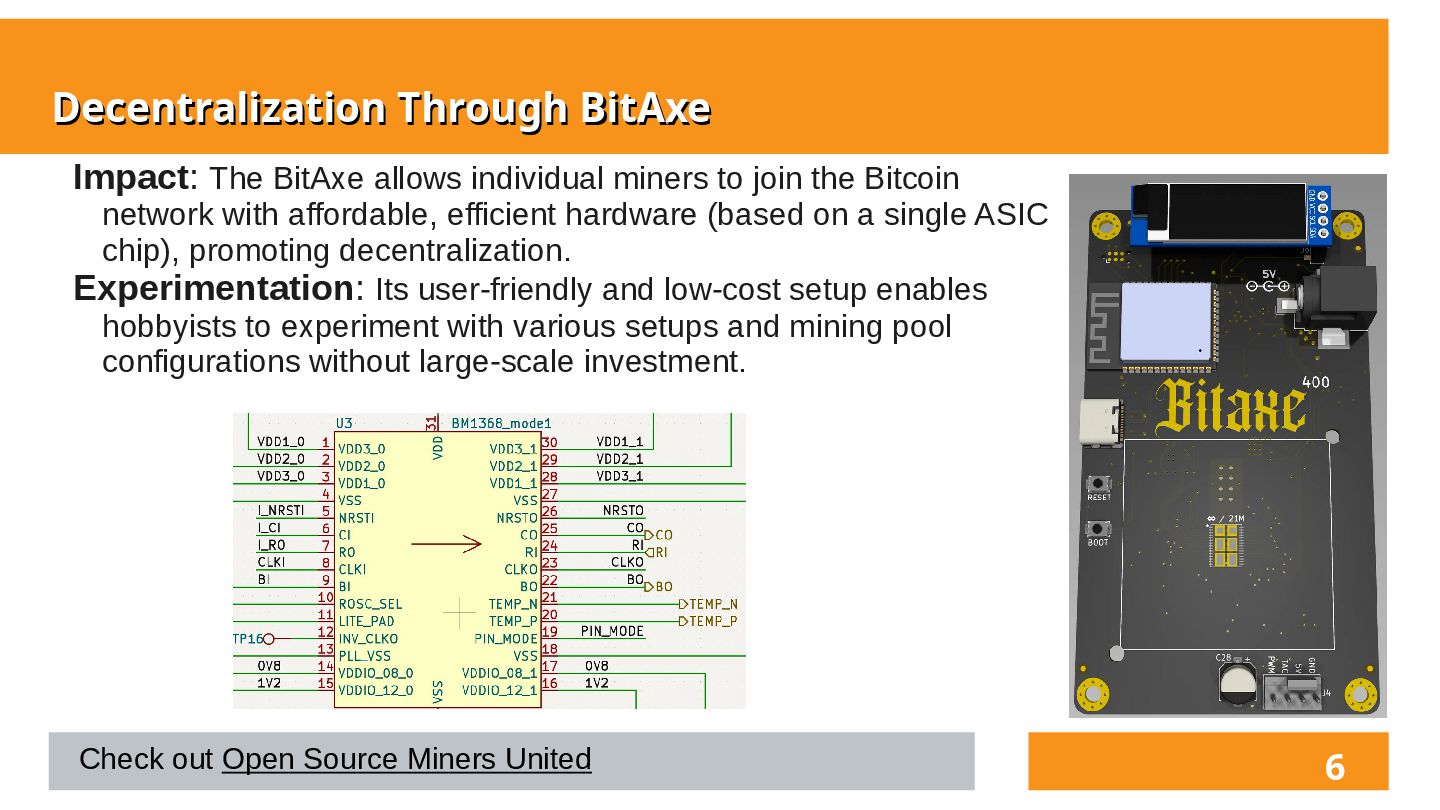 Slide 6 of 26 from 'Decentralized Home Mining w/ Bitaxe' (2025-04-01)