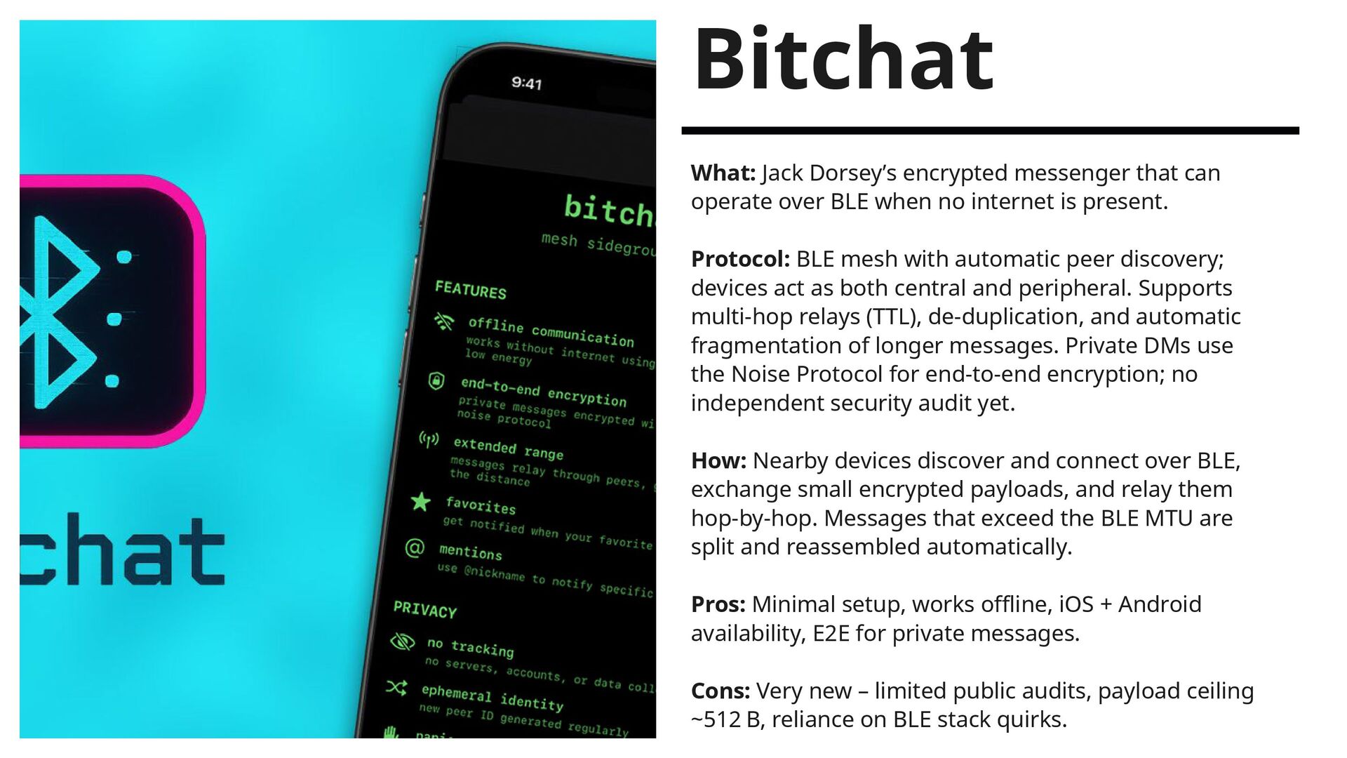 Slide 8 of 15 from 'Bitchat And Chill 2025 08 14' (2025-08-14)