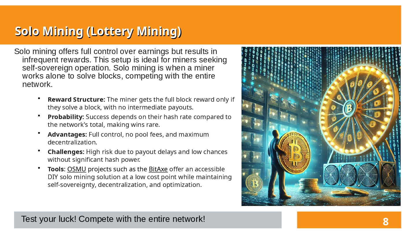 Slide 8 of 26 from 'Decentralized Home Mining w/ Bitaxe' (2025-04-01)