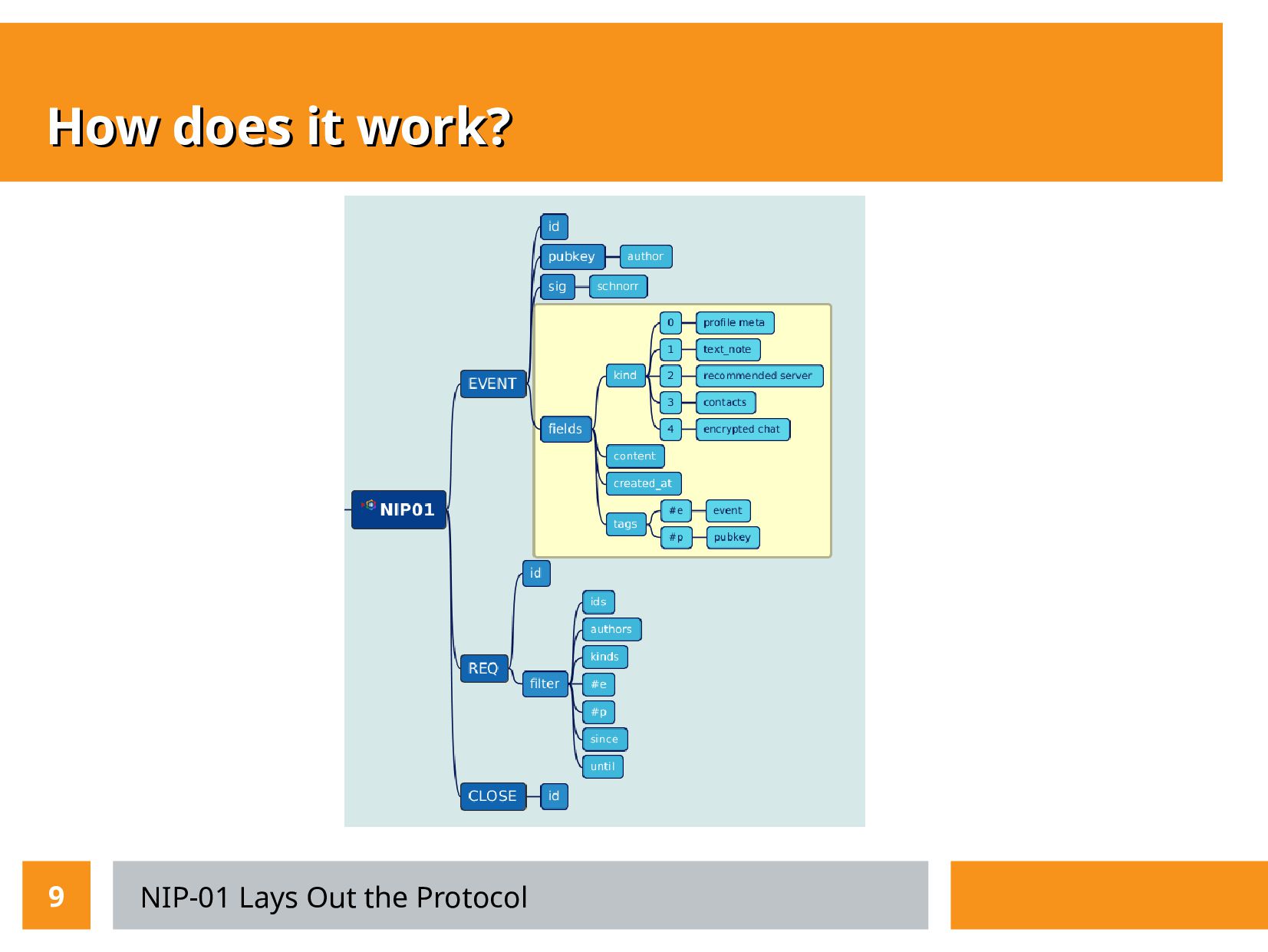 Slide 9 of 17 from 'What Is NOSTR? Meetup' (2023-01-12)