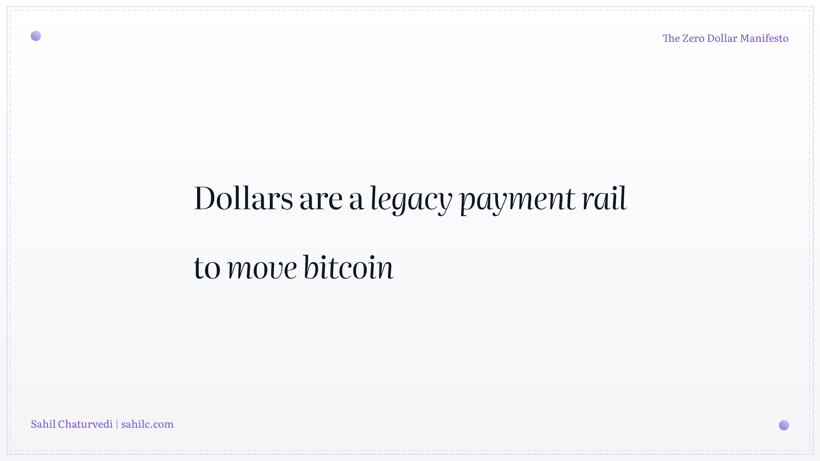 Slide 9 of 28 from 'Zero Dollar Manifesto' (2024-06-22, Sahil Chaturvedi). Part of a presentation covering: getonzero, bitcoin-only, personal-finance, sound-money, sovereignty.