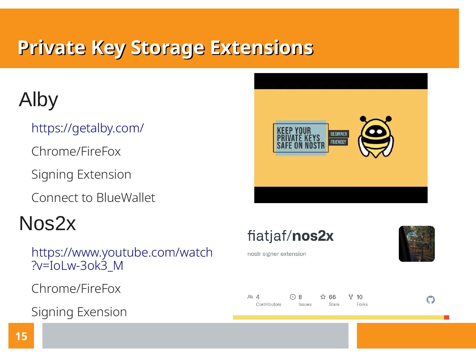 Slide 15 of 17 from 'What Is NOSTR? Meetup' (2023-01-12)