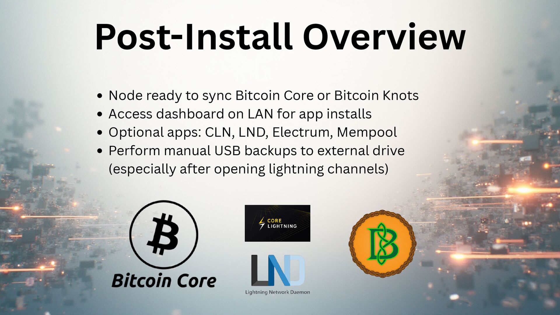 Slide 15 of 17 from 'Node Builder Workshop – Build a Start9OS Bitcoin Node' (2025-11-13)