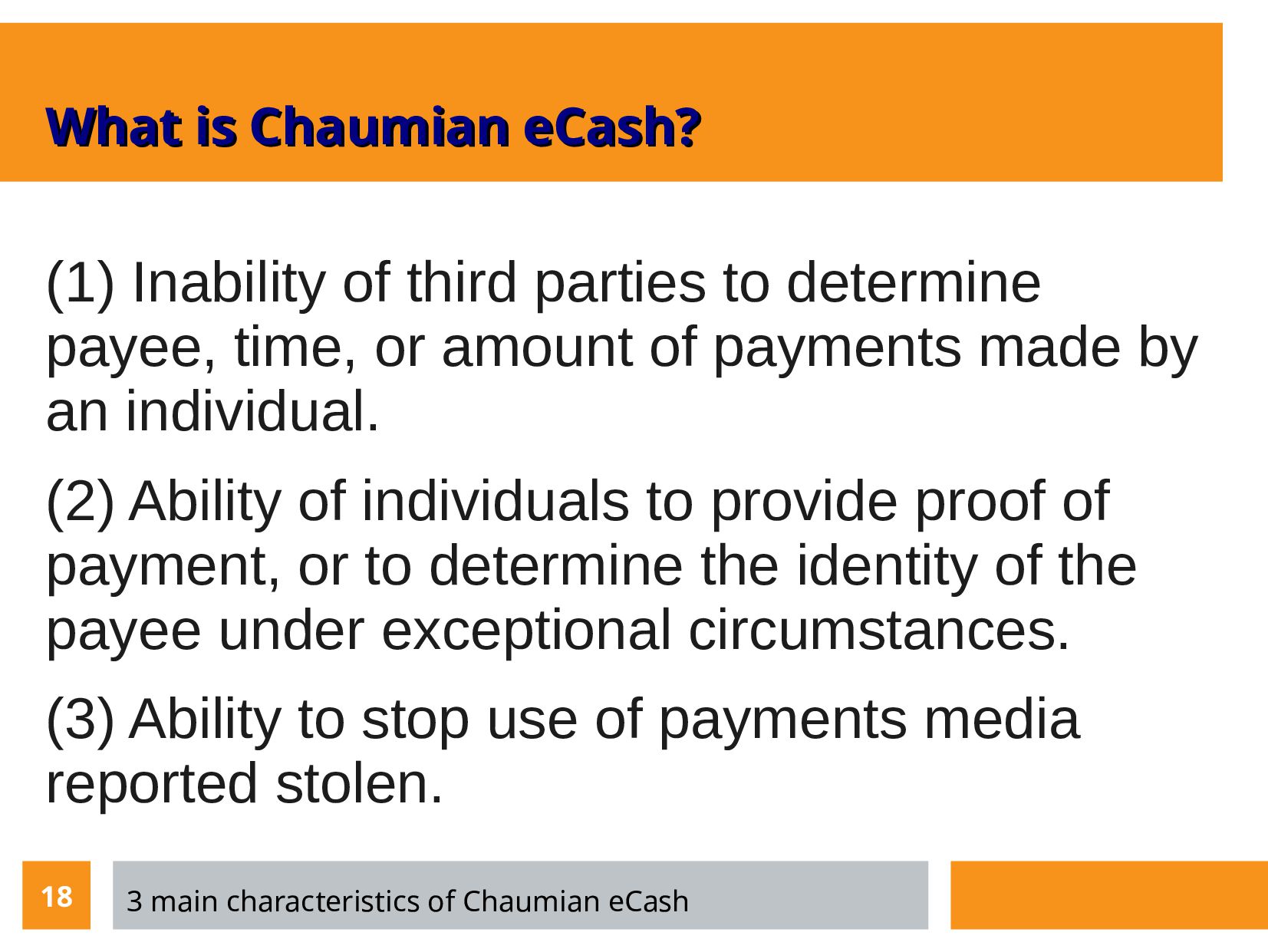 Slide 18 of 21 from 'Cashu Mints Meetup 10 2023 03 09' (2023-03-09)