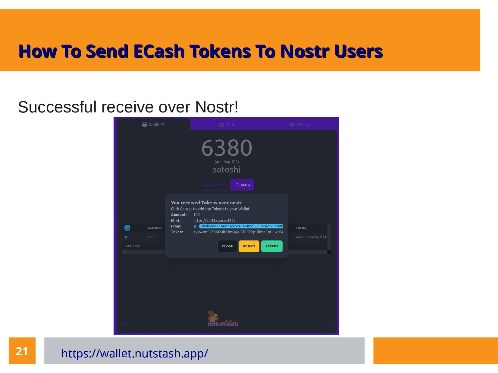 Slide 21 of 21 from 'Cashu Mints Meetup 10 2023 03 09' (2023-03-09)