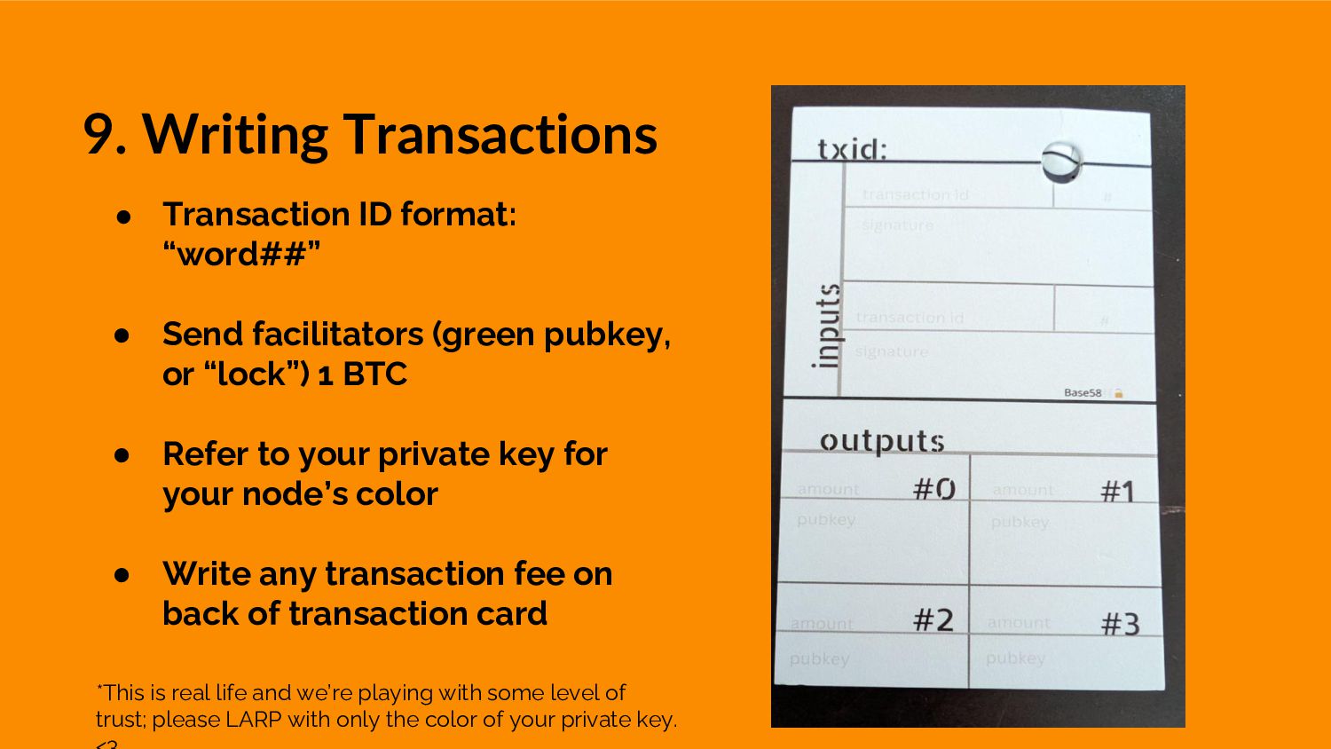 Slide 23 of 43 from 'Round Rock Bitcoiners #26 – LARP Presentation' (2024-07-29, RRBTC). Part of a presentation covering: larp, lightning, security, cosigners, lnbits.