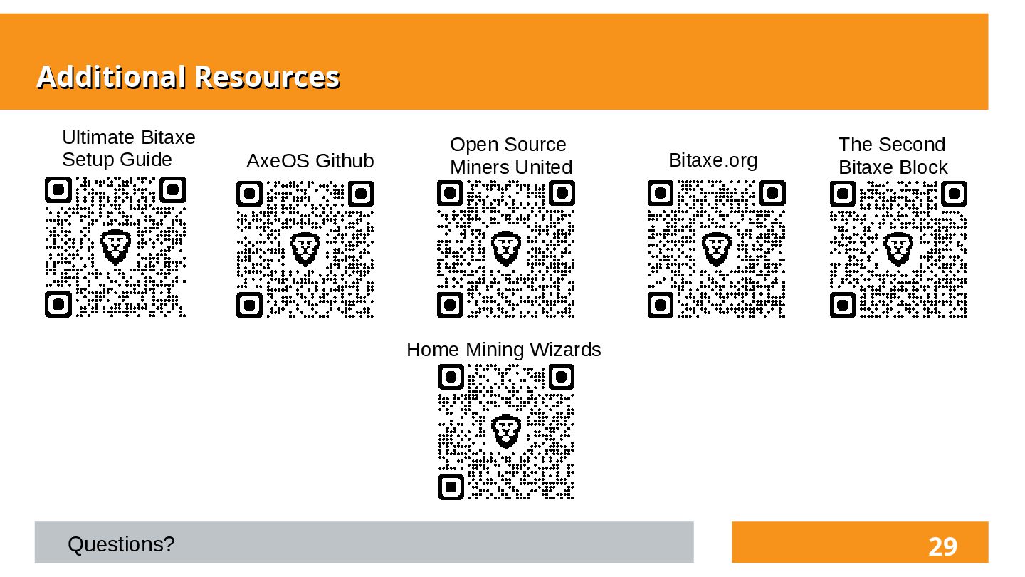 Slide 24 of 26 from 'Decentralized Home Mining w/ Bitaxe' (2025-04-01)